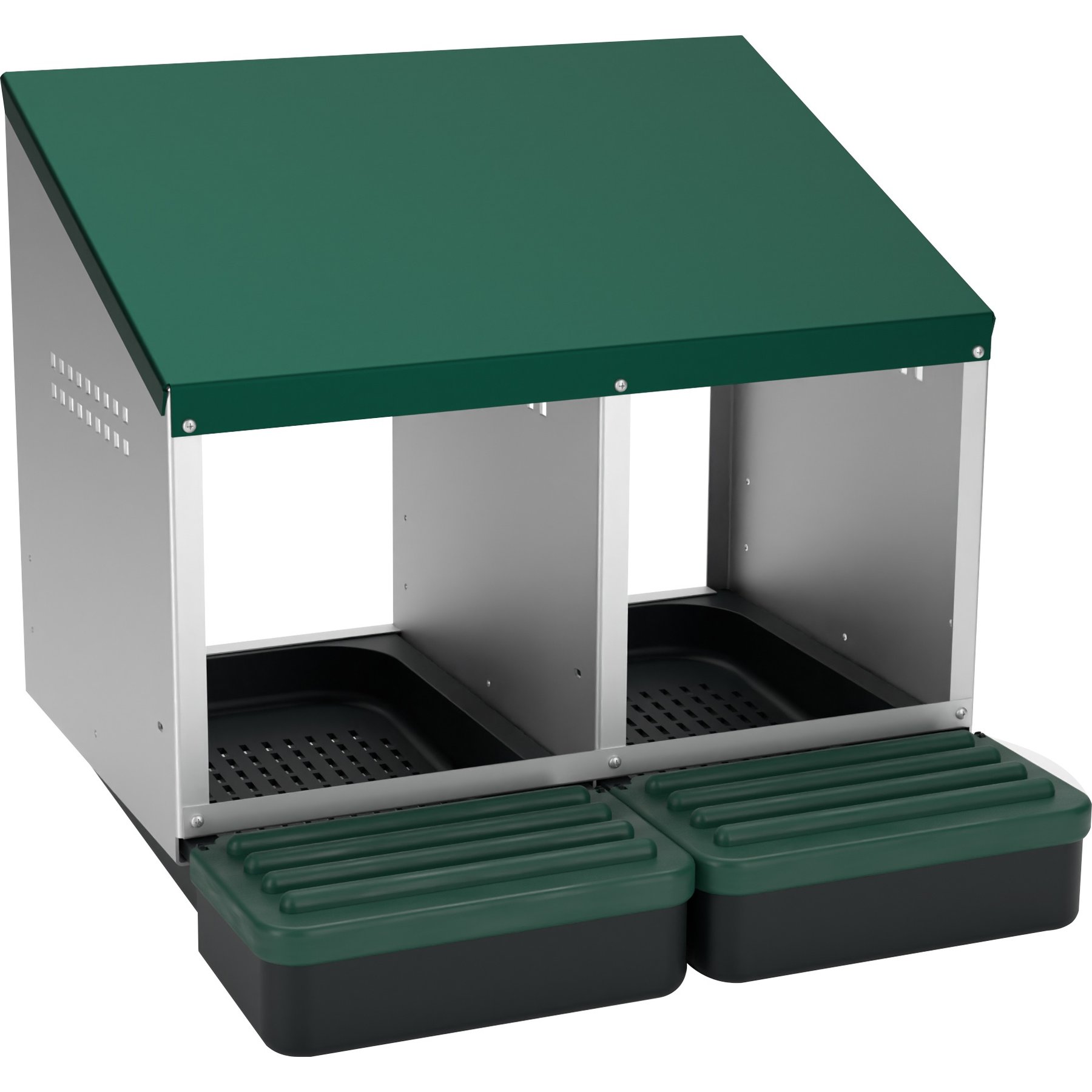 Hatching Time EggHouse Galvanized Roll-Out 20 Hen Nesting Box with Wall Mount