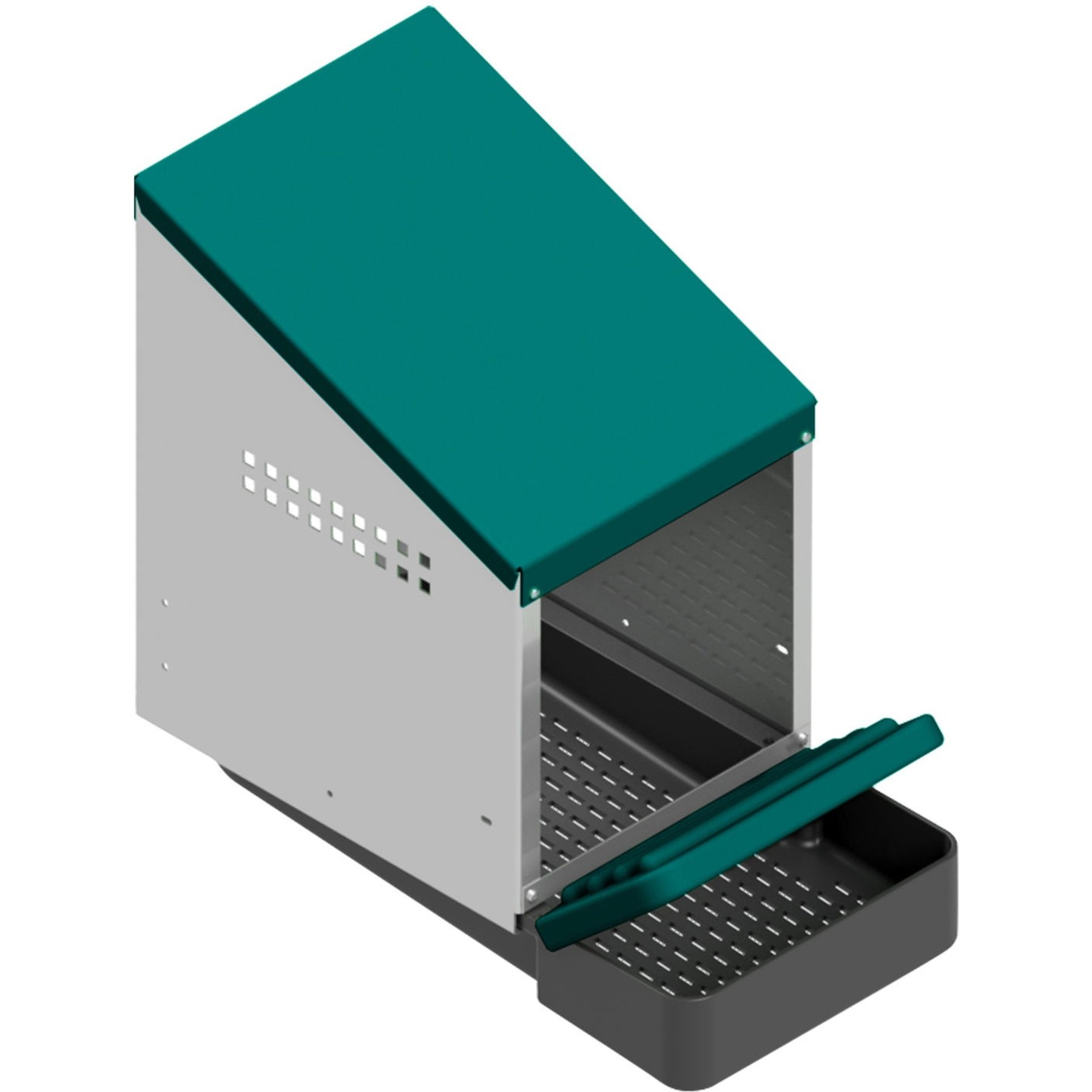 Hatching Time EggHouse Galvanized Roll-Out 10 Hen Nesting Box with Wall Mount
