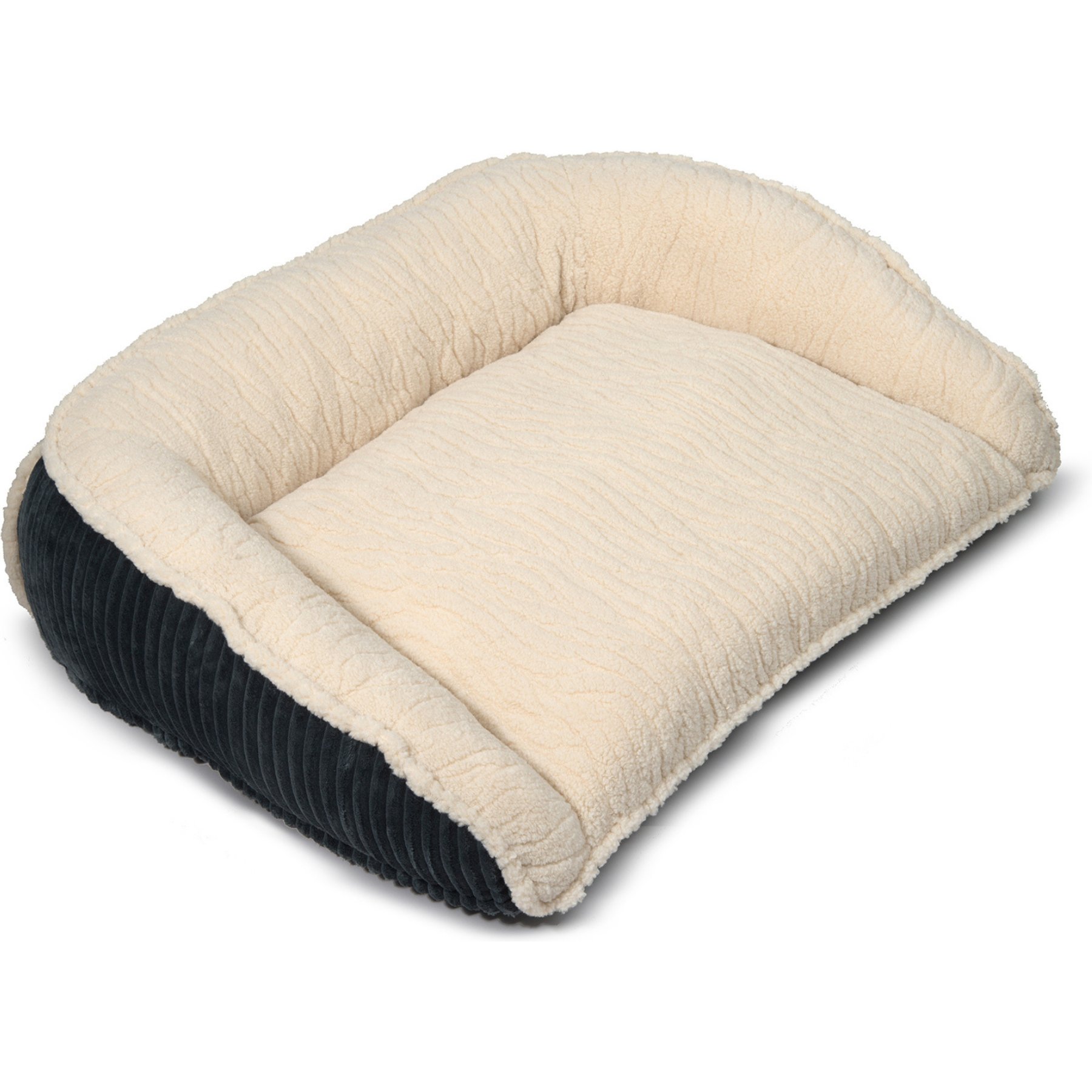 HuggleHounds Scout Perfect Bolster Dog Bed, Steel, Small: 30 x 24 x 7-in