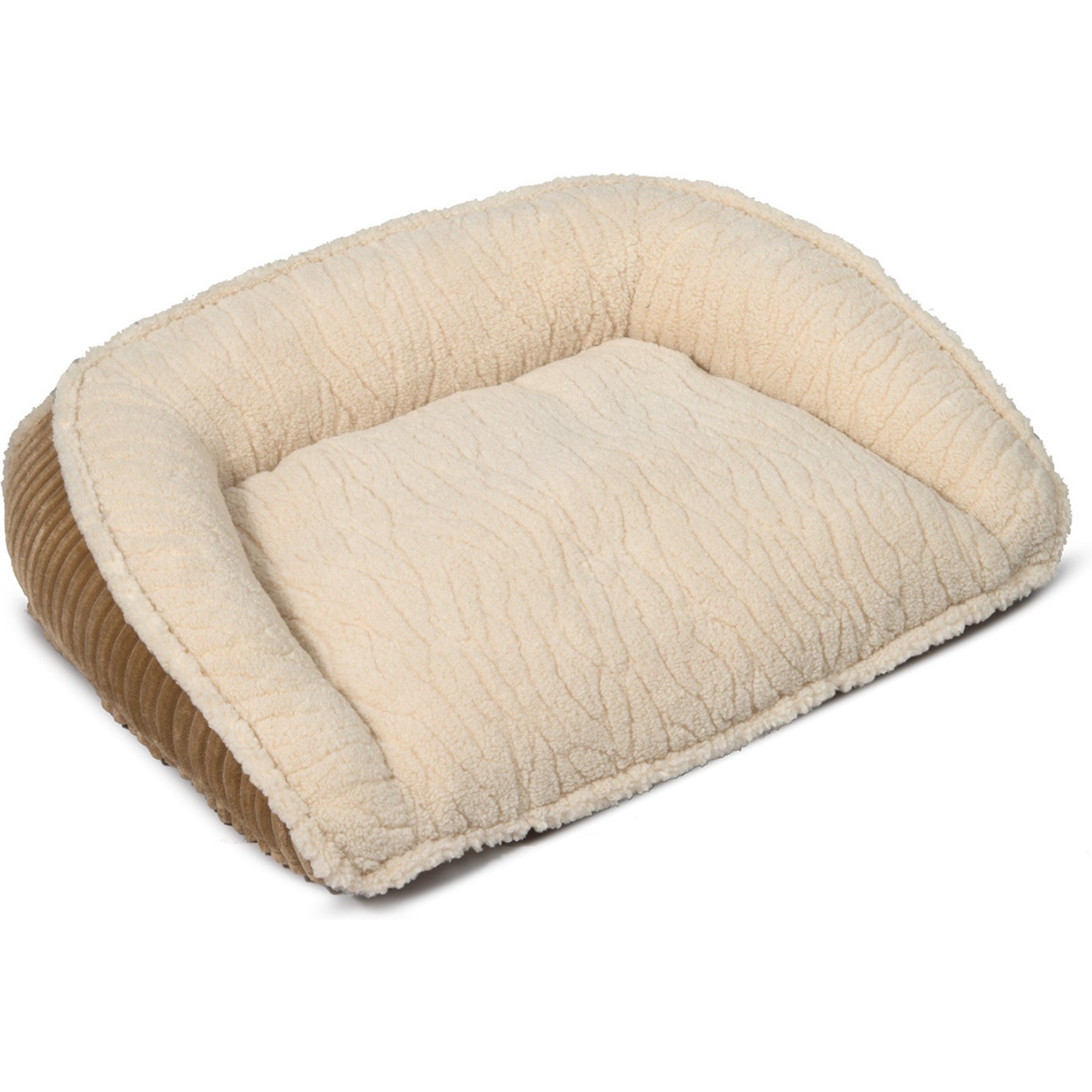HuggleHounds Scout Perfect Bolster Dog Bed, Khaki, X-Large: 49 x 30 x 9.5-in