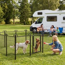 Kfvigoho 16-Panel Heavy Duty Steel Dog Exercise Playpen, Snowy Black, 27 x 40-in slide 2 of 7