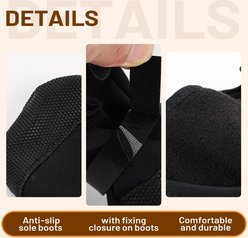 Kuoser Non-Slip Sole & Self-Adhesive Strap Fashion Dog Boots for Injured Paws, Black, Large slide 2 of 7