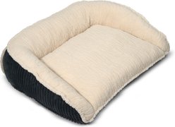 HuggleHounds Scout Perfect Bolster Dog Bed, Steel, Medium: 35 x 26 x 7.5-in