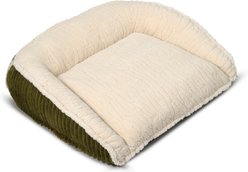 HuggleHounds Scout Perfect Bolster Dog Bed, Olive, Small: 30 x 24 x 7-in