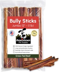 Downtown Pet Supply 12-inch Premium USA Jumbo Bully Sticks Dog Chew, 1-lb bag