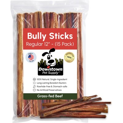 Downtown Pet Supply Downtown Pet Supply 12-inch Premium USA Bully Sticks Dog Chew, 15 count