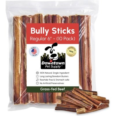 Downtown Pet Supply Downtown Pet Supply 6-inch Premium USA Bully Sticks Dog Chew, 10 pack