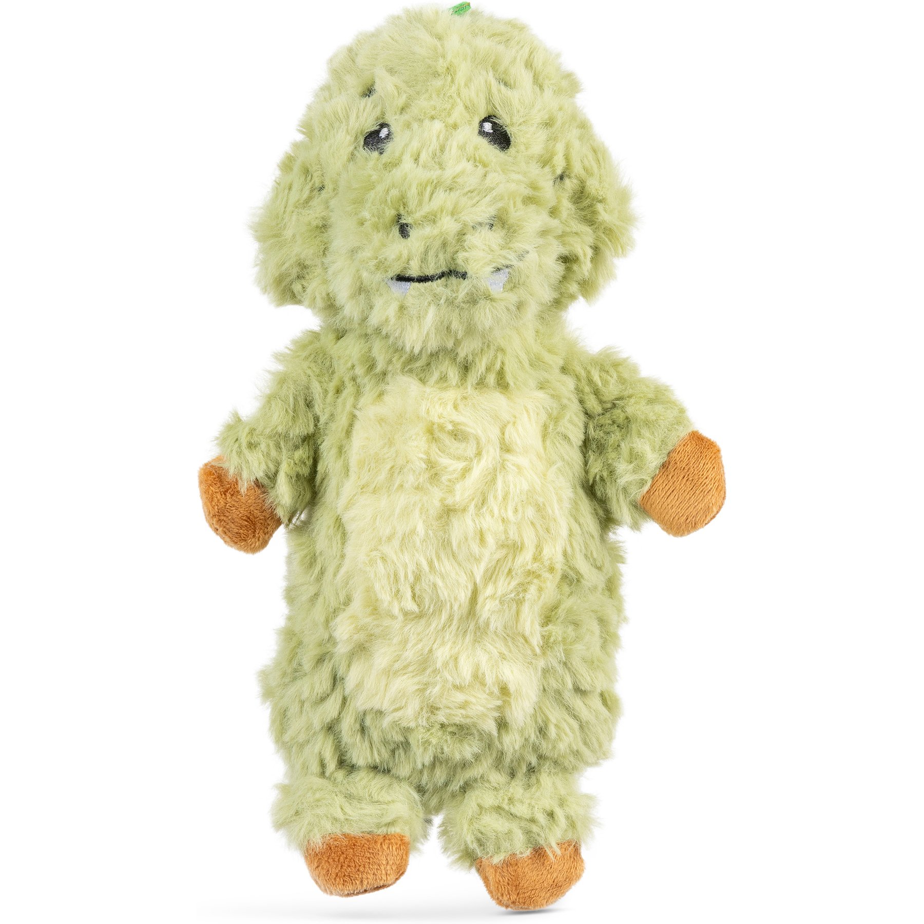 GROWL Shaggiez Gator Squeaky Plush Dog Toy, Green, 3-in