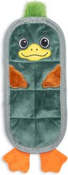 GROWL Zoo Matz Duck Squeaky Plush Dog Toy, Green, 10-in