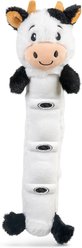 GROWL Noodles Cow Squeaky Plush Dog Toy, Black/White, 3-in