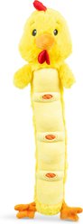 GROWL Noodles Chick Squeaky Plush Dog Toy, Yellow, 3-in