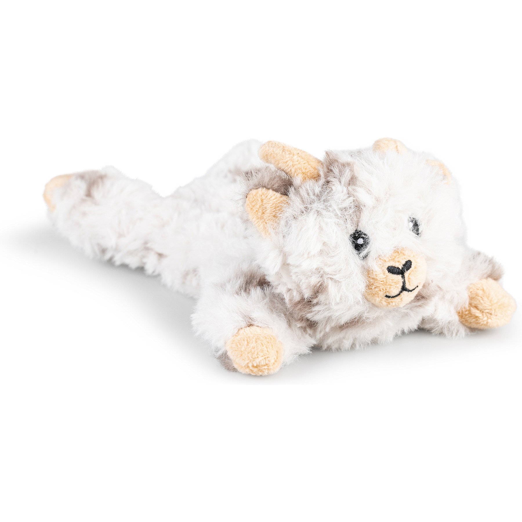 GROWL Cuddlerz Goat Squeaky Plush Dog Toy, Beige, Small: 9-in
