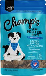 Champs Pet Kitchen Heart Health Support Grain-Free High Protein Savory Patties with Chicken Soft & Chewy Dog Treats, 16-oz bag