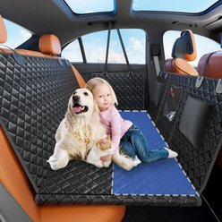 LovMor Dog Car Back Seat Cover Extender, Medium, Black