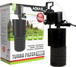 Aquael Turbo 1000 265 GPH, Adjustable Flow BioCeraMAX Media for Freshwater Tanks Box & Sponge Filter, 30 to 65-gal