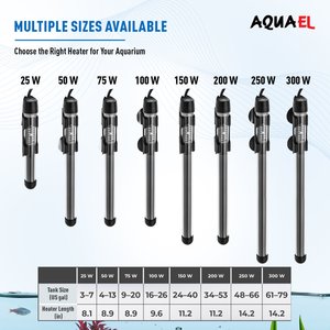 Aquael Platinium Temperature Control Aquarium Heater with Electronic Thermostat, 300W