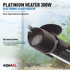 Aquael Platinium Temperature Control Aquarium Heater with Electronic Thermostat, 300W