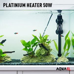 Aquael Platinium Temperature Control Aquarium Heater with Electronic Thermostat, 50W