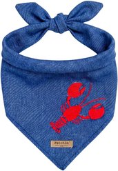 Fetchin' Co. Chambray Embroidered Lobster Accessory Dog Bandana, Multicolor, Medium/Large