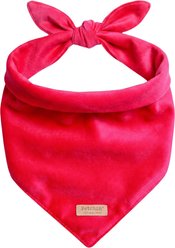 Fetchin' Co. Velvet Accessory Dog Bandana, Red, Medium/Large