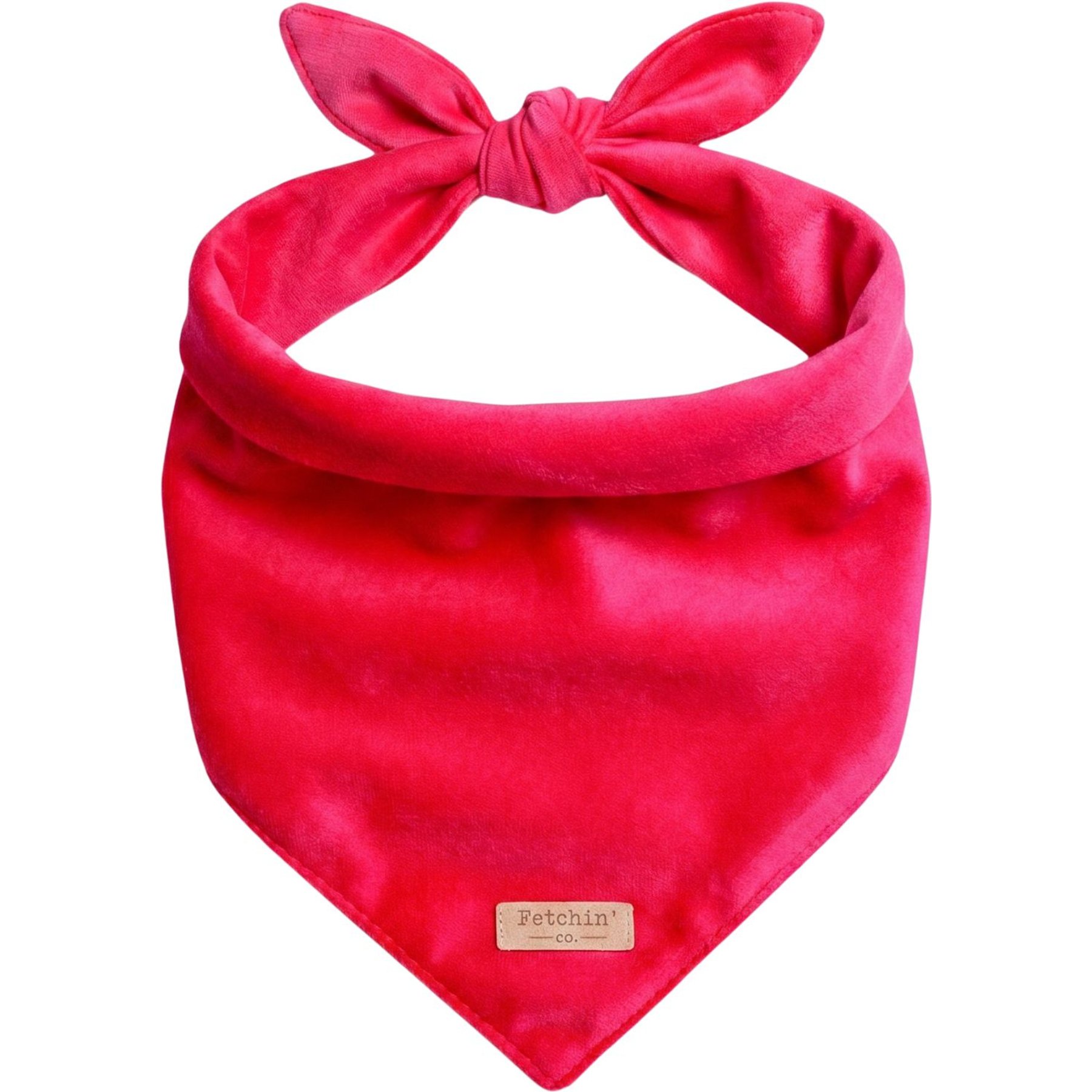 Fetchin' Co. Velvet Accessory Dog Bandana, Red, Medium/Large