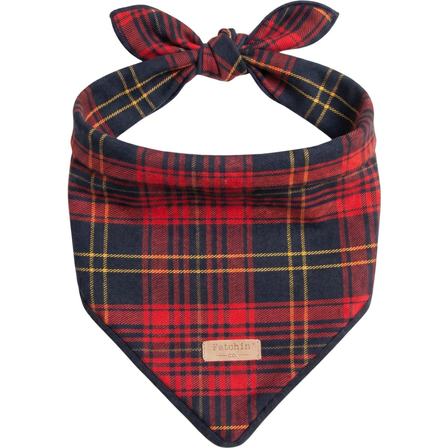 Fetchin' Co. Classic & Festive Plaid Accessory Dog Bandana, Red, Medium/Large