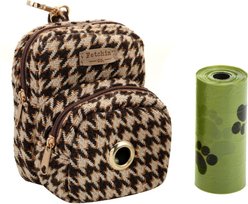 Fetchin' Co. Houndstooth Mini Waste Bag & Treat Holder Dog Backpack, Multicolor