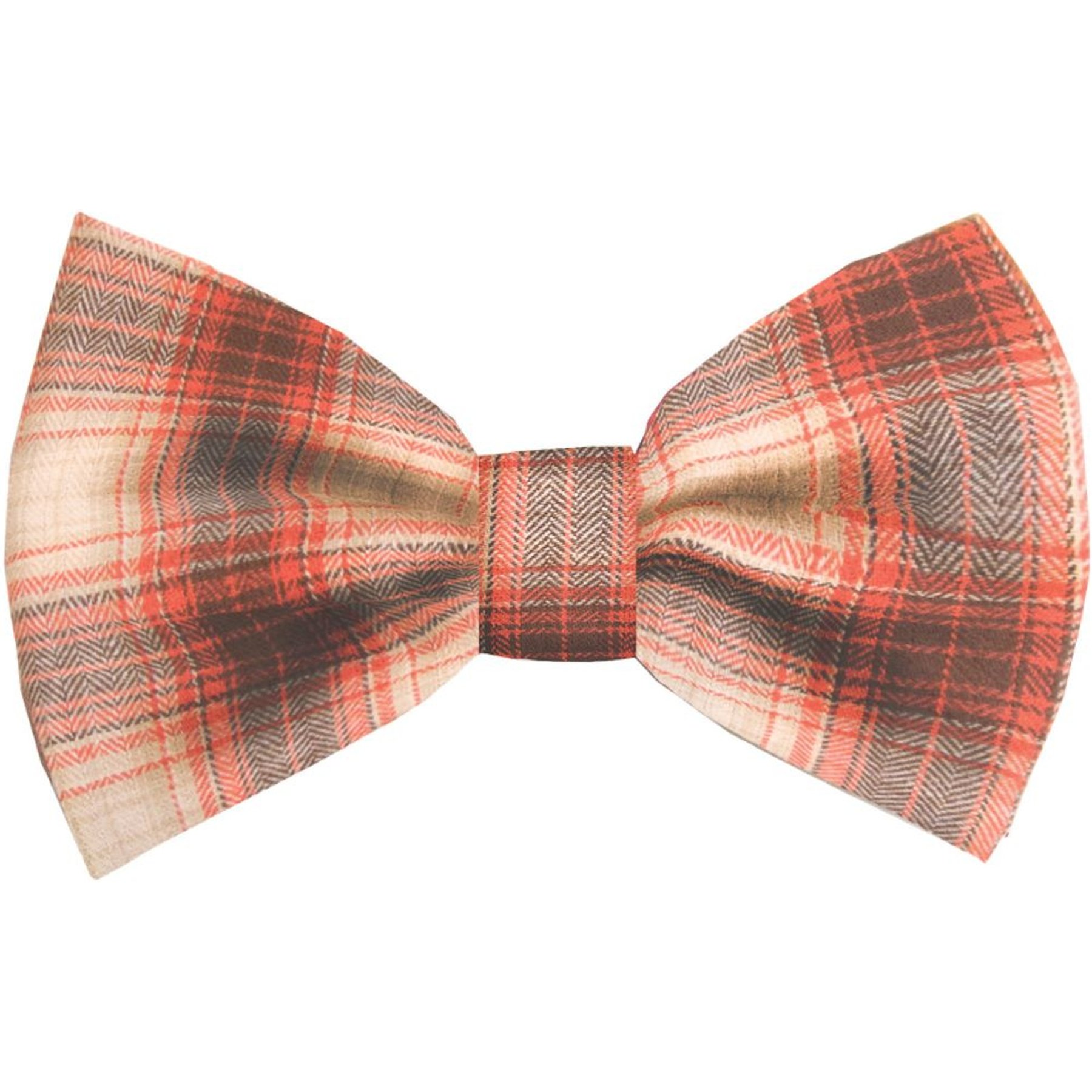 Fetchin' Co. Rust Plaid Bow Tie Accessory Dog Collar, Multicolor, Medium/Large