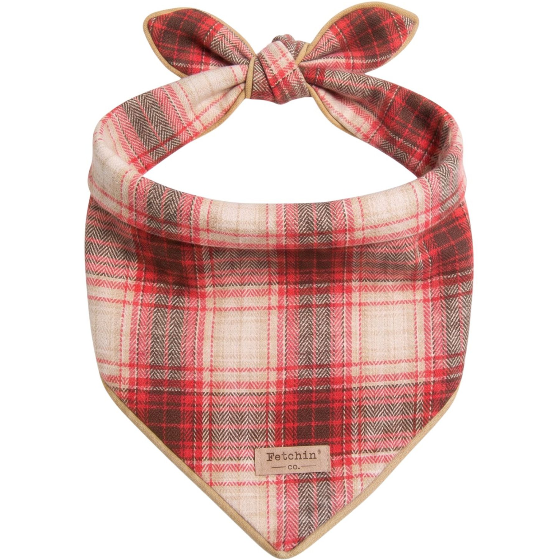 Fetchin' Co. Rust Plaid Accessory Dog Bandana, Multicolor, Medium/Large