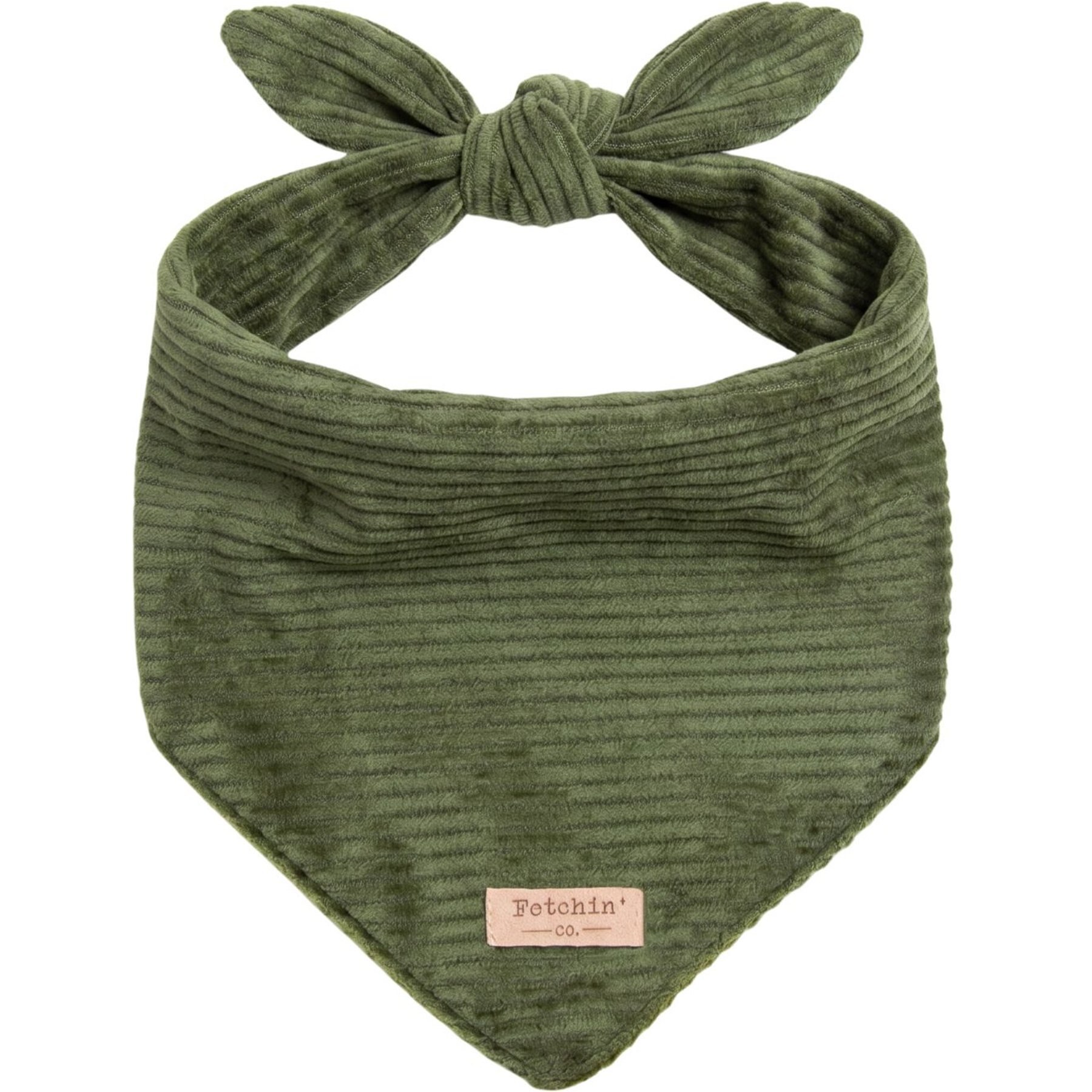 Fetchin' Co. Corduroy Accessory Dog Bandana, Green, Medium/Large