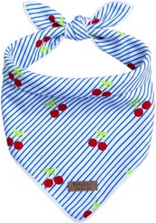 Fetchin' Co. Cherry Pin-Striped Printed Accessory Dog Bandana, Multicolor, Small/Medium
