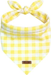 Fetchin' Co. Bright & Cheerful Gingham Accessory Dog Bandana, Yellow, Small/Medium