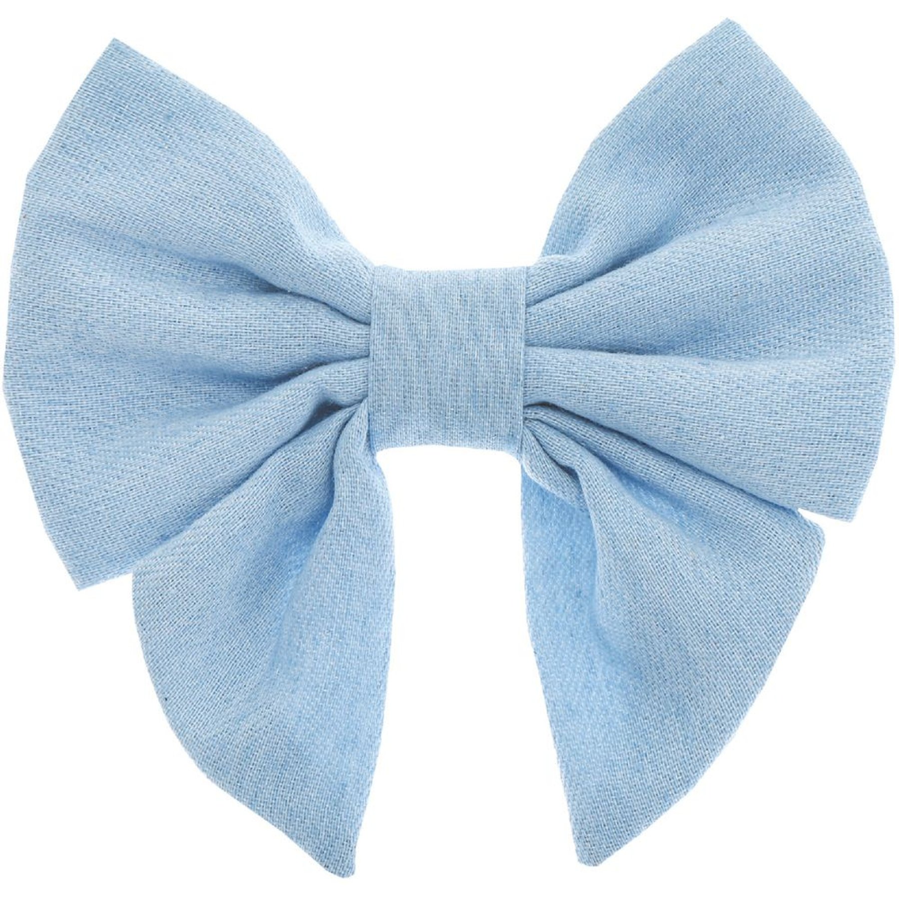 Fetchin' Co. Chambray Bow Accessory Dog Collar, Blue, Small/Medium