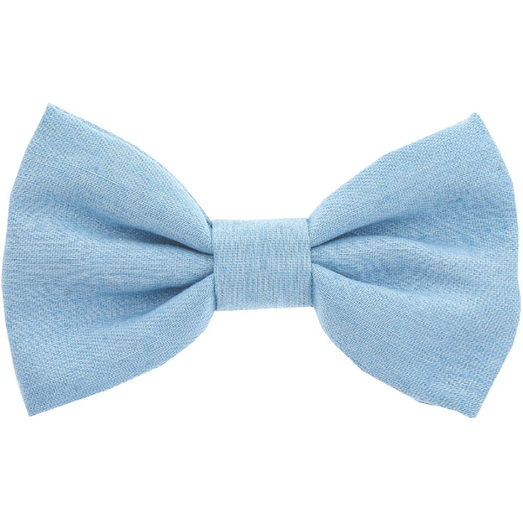 Fetchin' Co. Chambray Bow Tie Accessory Dog Collar, Blue, Medium/Large