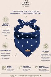 Fetchin' Co. Star Printed Accessory Dog Bandana, Navy/White, Medium/Large slide 2 of 4