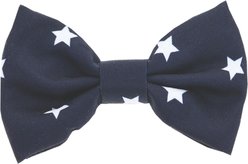 Fetchin' Co. Star Bow Tie Accessory Dog Collar, Navy/White, Small/Medium