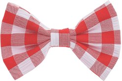 Fetchin' Co. Gingham Bow Tie Accessory Dog Collar, Red, Medium/Large