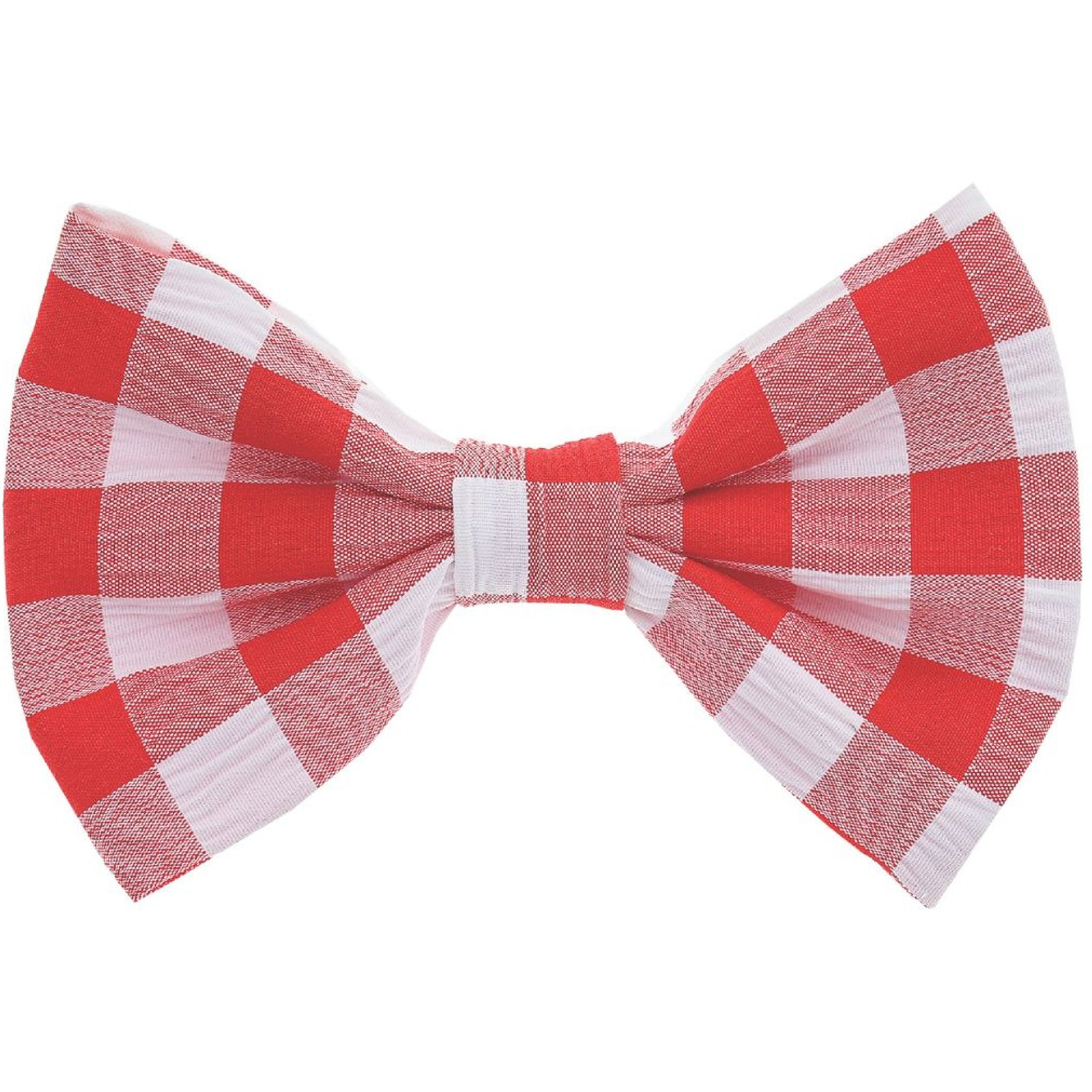 Fetchin' Co. Gingham Bow Tie Accessory Dog Collar, Red, Small/Medium