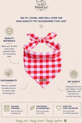 Fetchin' Co. Warm Weather Classic Gingham Accessory Dog Bandana, Red, Small/Medium slide 2 of 4