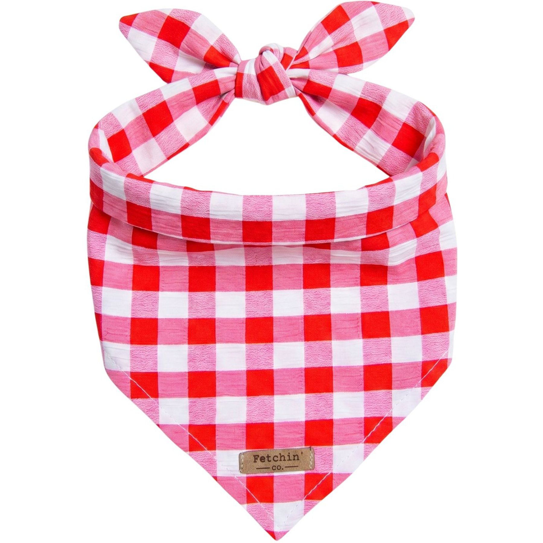 Fetchin' Co. Warm Weather Classic Gingham Accessory Dog Bandana, Red, Small/Medium