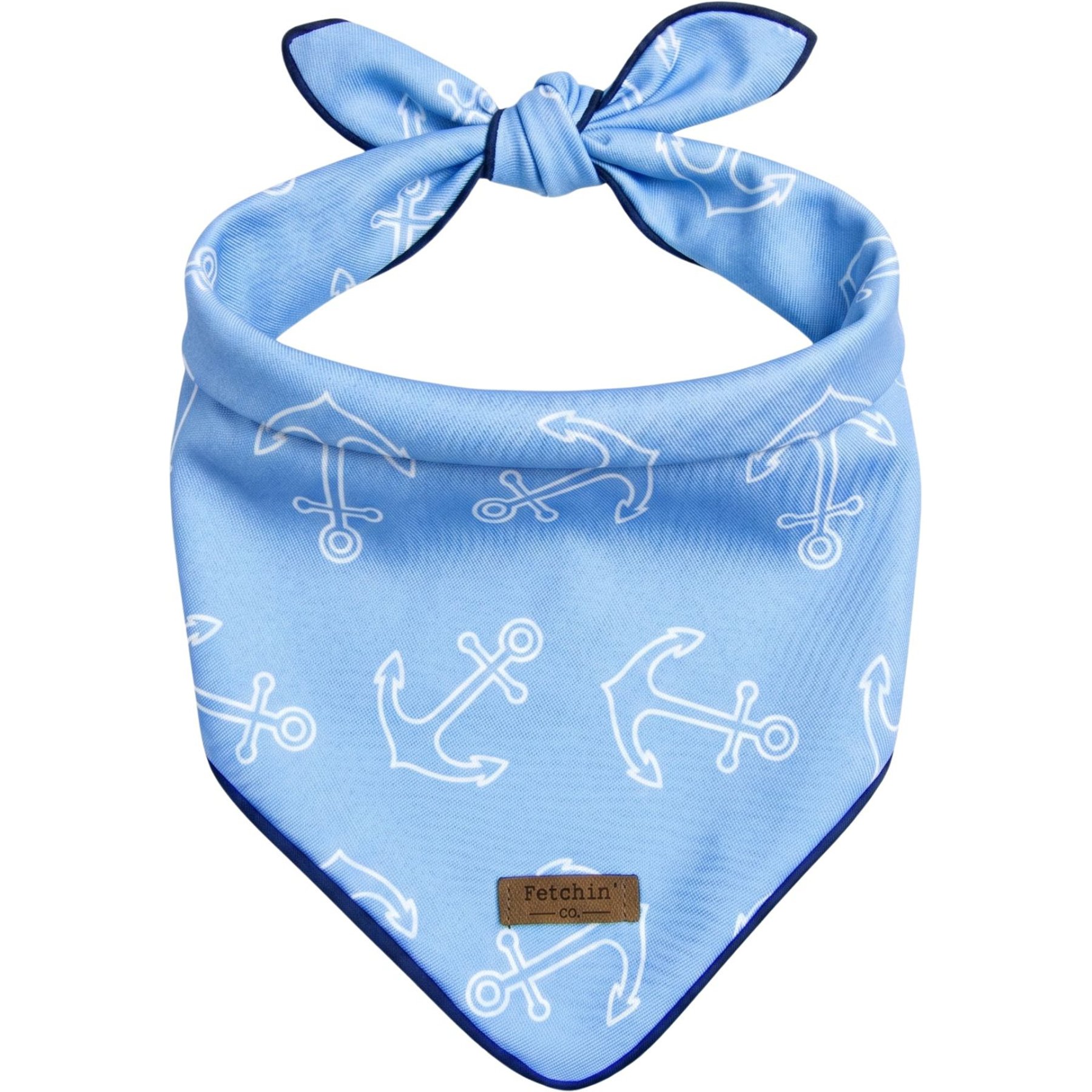 Fetchin' Co. Anchor Printed Accessory Dog Bandana, Blue, Small/Medium