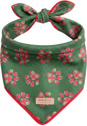 Fetchin' Co. Plaid Paw Print Accessory Dog Bandana, Green, Small/Medium slide 1 of 4