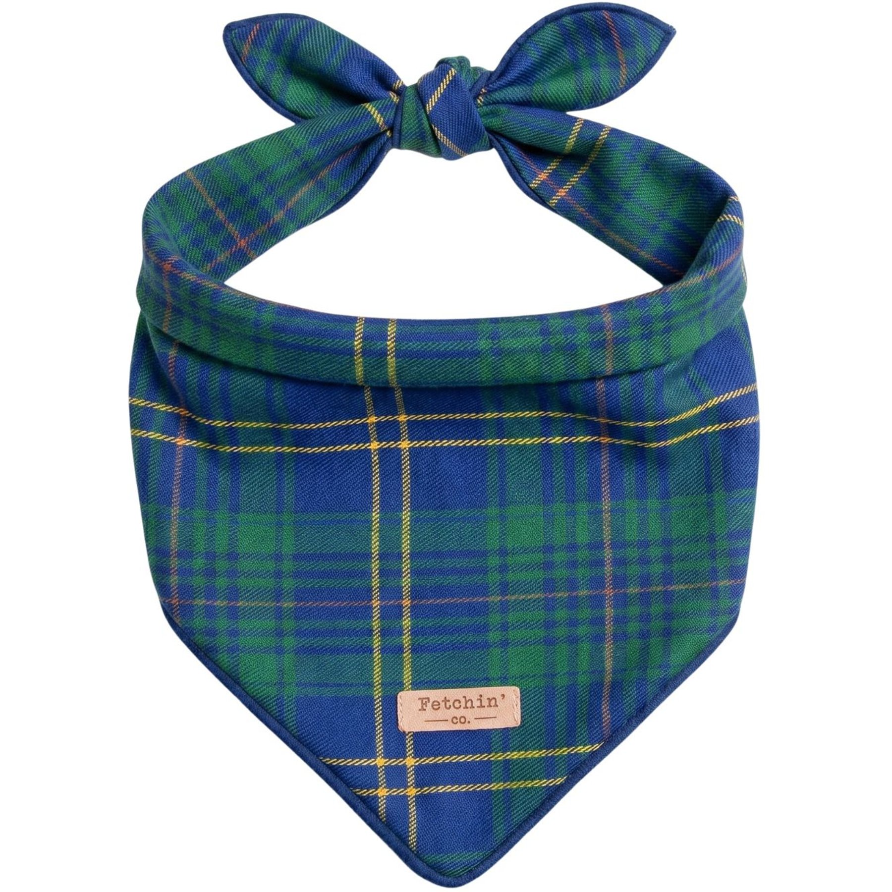 Fetchin' Co. Absolute Favorite Plaid Accessory Dog Bandana, Navy, Small/Medium