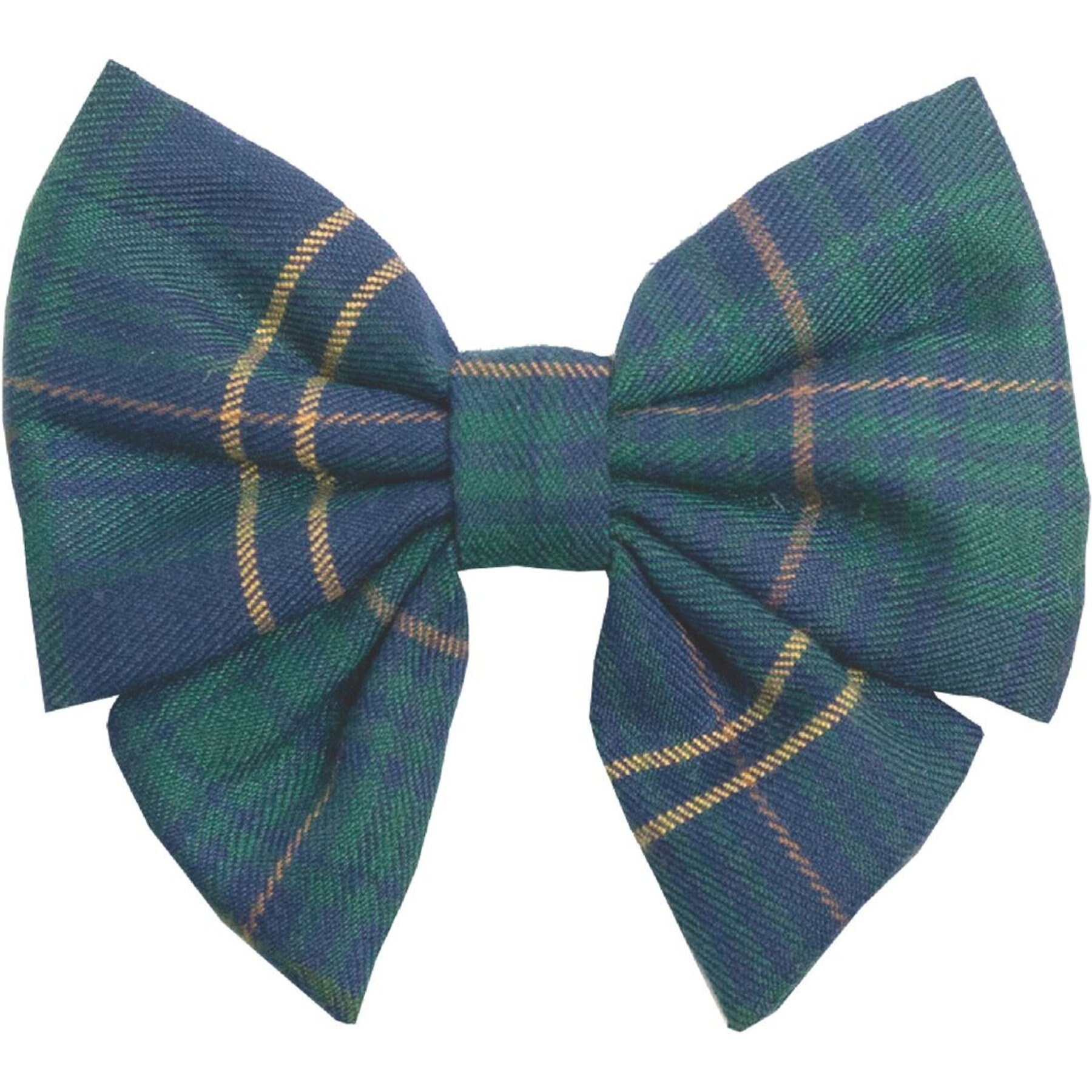 Fetchin' Co. Plaid Bow Accessory Dog Collar, Navy, Small/Medium
