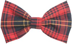 Fetchin' Co. Plaid Bow Tie Accessory Dog Collar, Red, Small/Medium