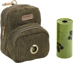 Fetchin' Co. Corduroy Mini Waste Bag & Treat Holder Dog Backpack, Green