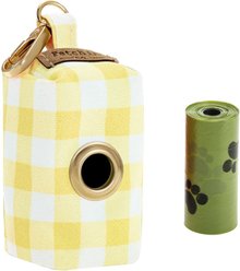 Fetchin' Co. Gingham Waste Bag Holder Dog Backpack, Yellow