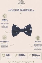 Fetchin' Co. Star Bow Tie Accessory Dog Collar, Navy/White, Medium/Large slide 2 of 4
