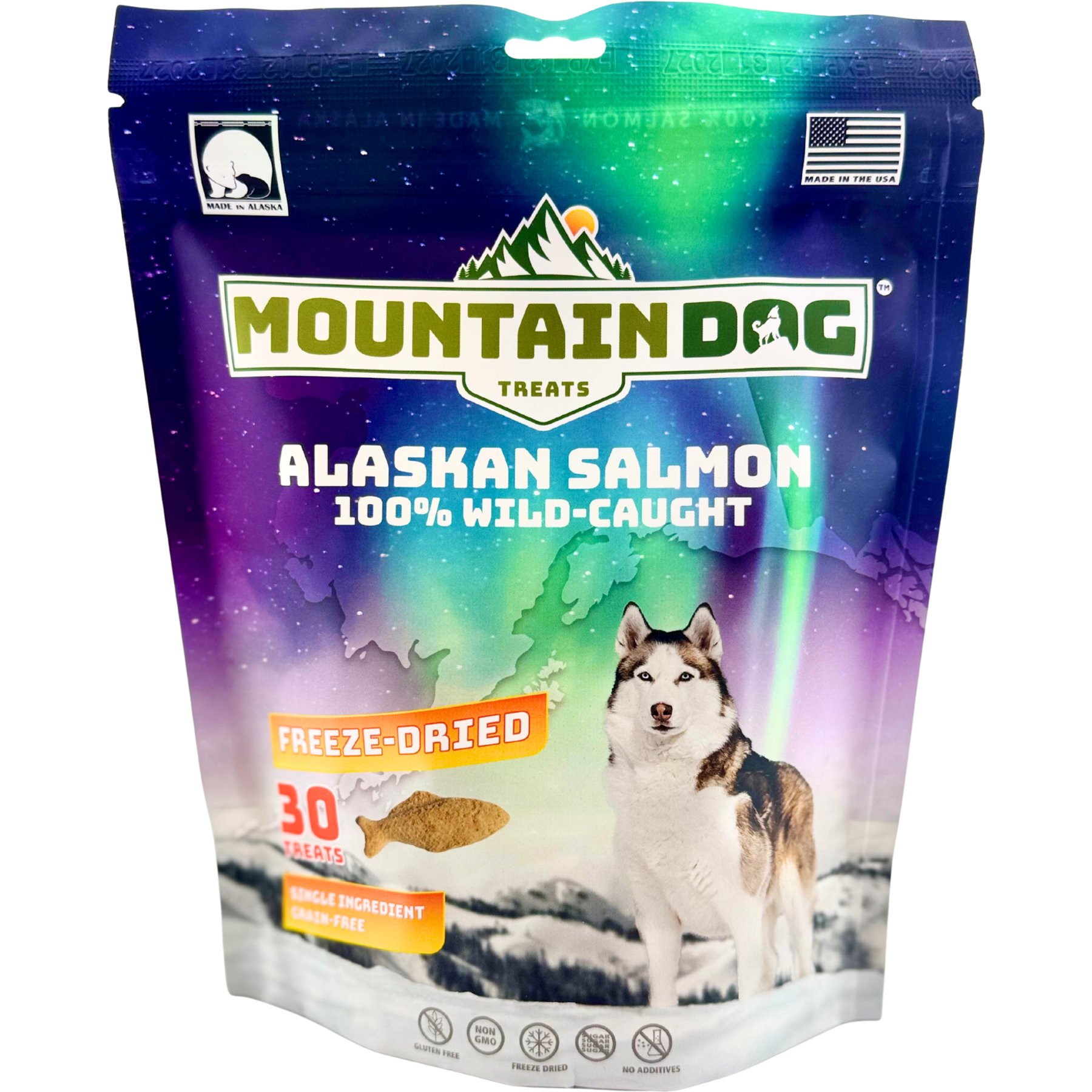 Mountain Dog Gluten-Free Salmon Freeze-Dried Dog Treats, 2.37-oz