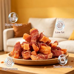 Pawant Training Snacks Gluten & Grain-Free Rawhide Low-Fat Duck Wrapped Sweet Potato Soft & Chewy Dog Treats, 8-oz pouch slide 2 of 8